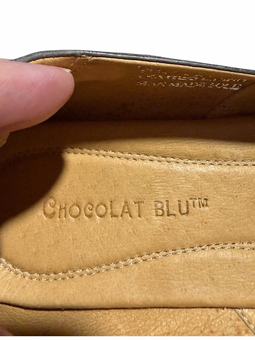 Chocolat Blu Vic Blue Gray Leather Pin-tuck Pleated Ballet Flats - Size 7.5 - Picture 2 of 8
